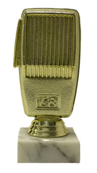 Mikrofonipatsas 13 cm kullanvärinen palkinto PMI13