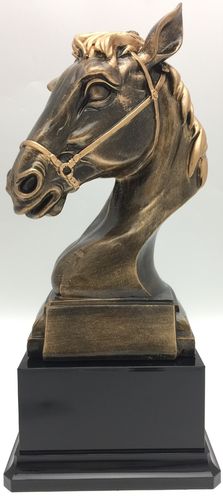 Hevosenpää patsas, väri antiikkikulta ER20309