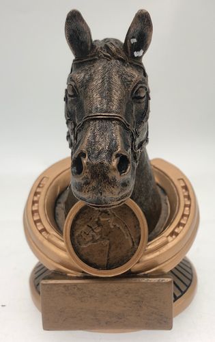 RF3037 Hevosenpää 3D hevonen / kenkäpatsas 13cm